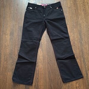 Lrg Black Straight Leg Jeans with Hot Pink Stitching